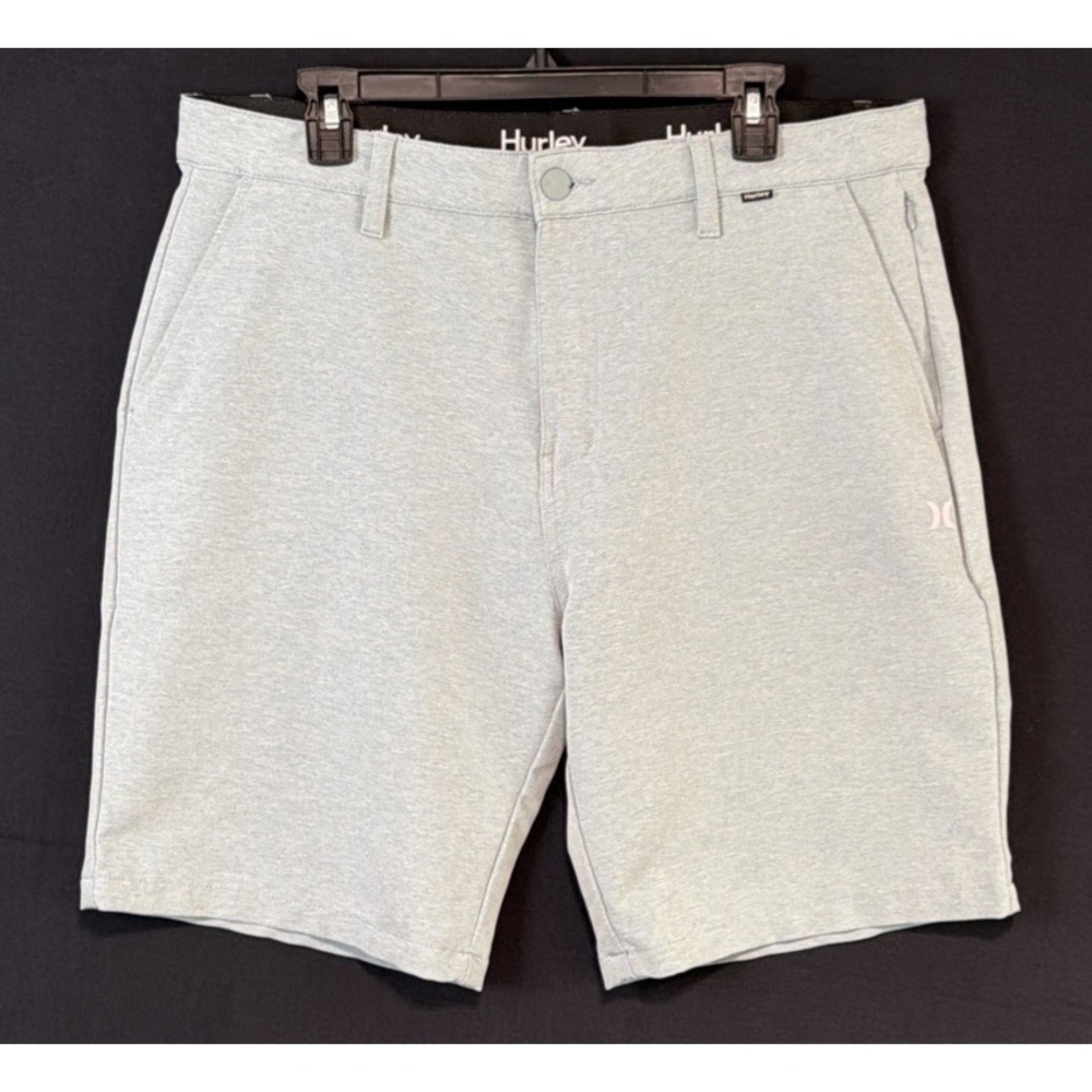 Hurley Golf Shorts Wicking Stretch Pale Green/Blue  Performance 9"  Mens Size 34
